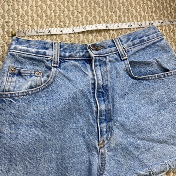 VINTAGE 955 ORIGINALS Light Wash High Waist Cutoff Shorts Hot Pants Booty 7 24 - Picture 9 of 9